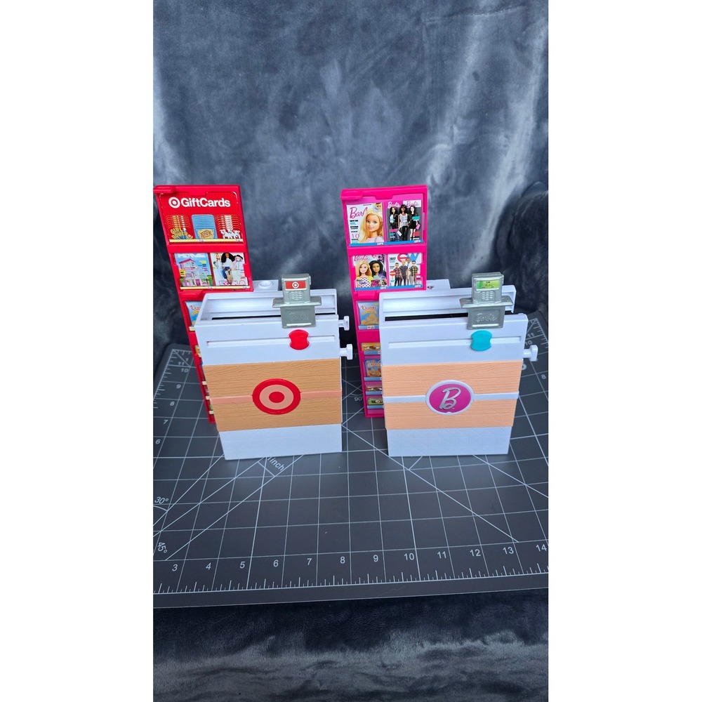 Barbie Target Checkout Counter Playset Lot Grocery Store Register Magazine Rack